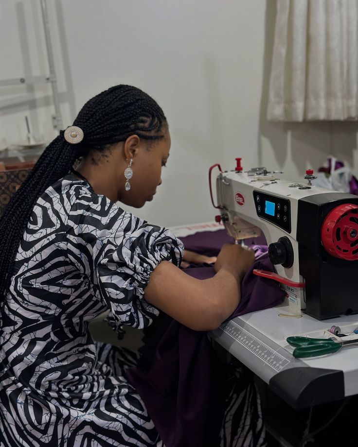 Tailor working at a sewing machine